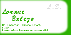 lorant balczo business card